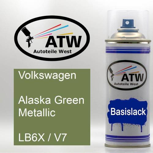 Volkswagen, Alaska Green Metallic, LB6X / V7: 400ml Sprühdose, von ATW Autoteile West.